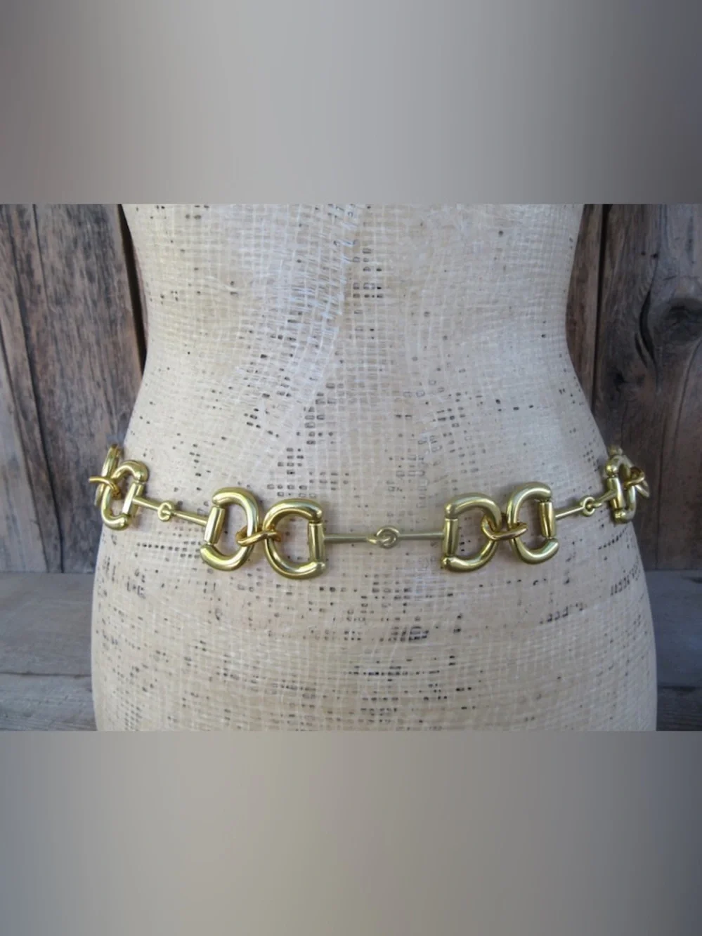 Multi-Link Gold Chain Belt Double D Design